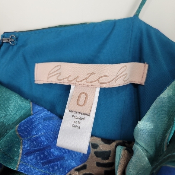 Hutch Anthropologie Ondine Multicolor Patchwork Leopard Ruffle Maxi Dress Size 0 - Picture 14 of 16